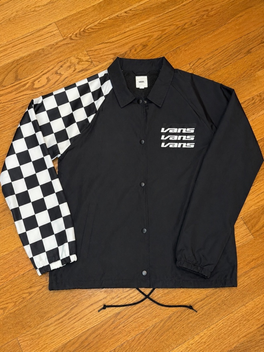 Vans Black Jacket with Checker Sleeve